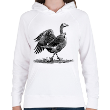 PRINTFASHION Liba rajz - Női kapucnis pulóver - Fehér női pulóver, kardigán