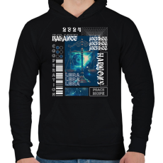 PRINTFASHION Libra - Streetwear style - Férfi kapucnis pulóver - Fekete