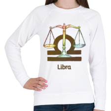 PRINTFASHION Libra színes - Női pulóver - Fehér női pulóver, kardigán