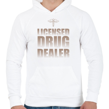 PRINTFASHION Licensed drug dealer - Pharmacist - Férfi kapucnis pulóver - Fehér férfi pulóver, kardigán