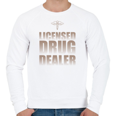 PRINTFASHION Licensed drug dealer - Pharmacist - Férfi pulóver - Fehér