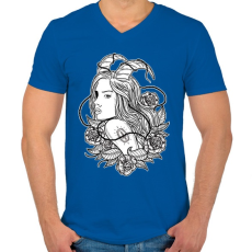 PRINTFASHION Lidérc - Férfi V-nyakú póló - Királykék