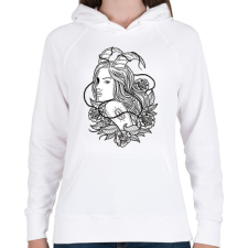 PRINTFASHION Lidérc - Női kapucnis pulóver - Fehér női pulóver, kardigán