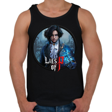 PRINTFASHION Lies of P - Férfi atléta - Fekete atléta, trikó