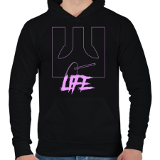 PRINTFASHION Life - Férfi kapucnis pulóver - Fekete férfi pulóver, kardigán