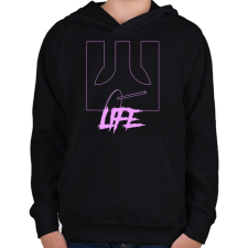 PRINTFASHION Life - Gyerek kapucnis pulóver - Fekete gyerek pulóver, kardigán