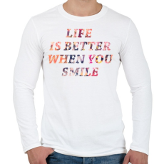 PRINTFASHION LIFE IS BETTER.png - Férfi hosszú ujjú póló - Fehér