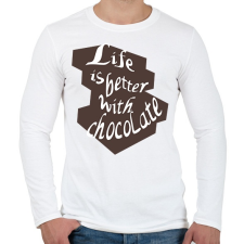PRINTFASHION life is better with chocolate2 - Férfi hosszú ujjú póló - Fehér férfi póló