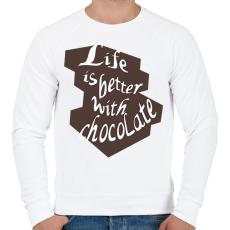 PRINTFASHION life is better with chocolate2 - Férfi pulóver - Fehér