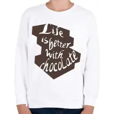 PRINTFASHION life is better with chocolate2 - Gyerek pulóver - Fehér gyerek pulóver, kardigán