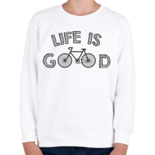 PRINTFASHION Life is good - Bike - Gyerek pulóver - Fehér gyerek pulóver, kardigán