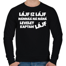 PRINTFASHION LIFE IS LIFE - Férfi pulóver - Fekete
