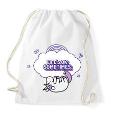 PRINTFASHION LIFE IS OK SOMETIMES - Sportzsák, Tornazsák - Fehér tornazsák