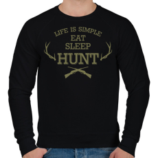 PRINTFASHION Life is simple - Hunt - Férfi pulóver - Fekete