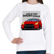 PRINTFASHION Life is too short - Női pulóver - Fehér