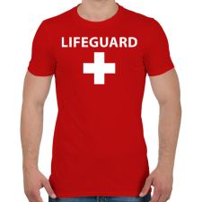 PRINTFASHION Lifeguard - Férfi póló - Piros férfi póló