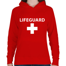 PRINTFASHION Lifeguard - Női kapucnis pulóver - Piros női pulóver, kardigán