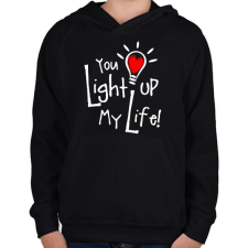 PRINTFASHION Light up - Gyerek kapucnis pulóver - Fekete gyerek pulóver, kardigán
