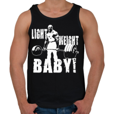 PRINTFASHION Light weight baby! - Férfi atléta - Fekete atléta, trikó