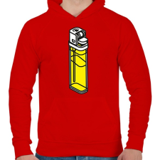 PRINTFASHION Lighter - Férfi kapucnis pulóver - Piros férfi pulóver, kardigán