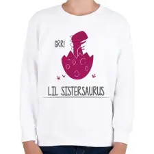 PRINTFASHION Lil Sistersaurus - Gyerek pulóver - Fehér gyerek pulóver, kardigán