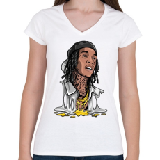 PRINTFASHION Lil Uzi - Női V-nyakú póló - Fehér