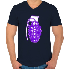 PRINTFASHION Lila gránát - Férfi V-nyakú póló - Sötétkék