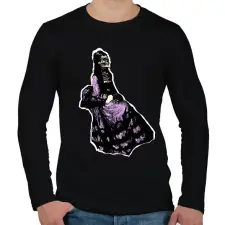 PRINTFASHION lila ruhás nő - Férfi hosszú ujjú póló - Fekete férfi póló