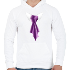 PRINTFASHION LIla selyem nyakkendő - Férfi kapucnis pulóver - Fehér férfi pulóver, kardigán