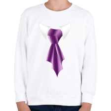 PRINTFASHION LIla selyem nyakkendő - Gyerek pulóver - Fehér gyerek pulóver, kardigán
