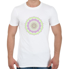 PRINTFASHION Lila-zöld mandala - Férfi póló - Fehér