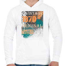 PRINTFASHION limited 1970 - Férfi kapucnis pulóver - Fehér