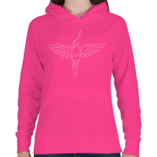 PRINTFASHION linebirdwh-01.png - Női kapucnis pulóver - Fukszia női pulóver, kardigán