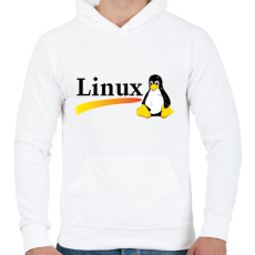 PRINTFASHION Linux is the best! - Férfi kapucnis pulóver - Fehér