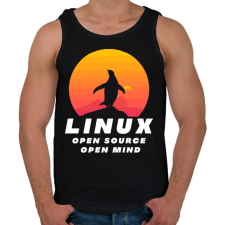 PRINTFASHION Linux - open source - Férfi atléta - Fekete atléta, trikó