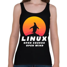 PRINTFASHION Linux - open source - Női atléta - Fekete
