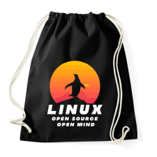 PRINTFASHION Linux - open source - Sportzsák, Tornazsák - Fekete tornazsák