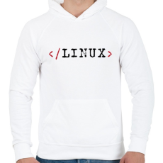 PRINTFASHION Linux parancssor - Férfi kapucnis pulóver - Fehér