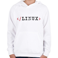PRINTFASHION Linux parancssor - Gyerek kapucnis pulóver - Fehér