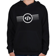 PRINTFASHION Linux retro - Gyerek kapucnis pulóver - Fekete gyerek pulóver, kardigán