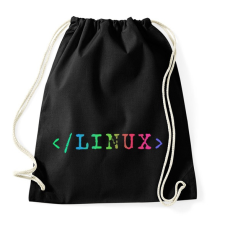 PRINTFASHION Linux RGB - Sportzsák, Tornazsák - Fekete tornazsák