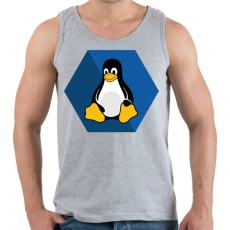 PRINTFASHION Linux Tux - Férfi atléta - Sport szürke