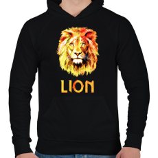 PRINTFASHION LION FACE - Férfi kapucnis pulóver - Fekete