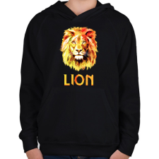 PRINTFASHION LION FACE - Gyerek kapucnis pulóver - Fekete gyerek pulóver, kardigán