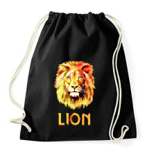 PRINTFASHION LION FACE - Sportzsák, Tornazsák - Fekete tornazsák
