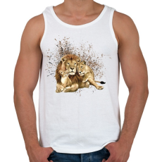 PRINTFASHION LION FAMILY - Férfi atléta - Fehér