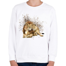 PRINTFASHION LION FAMILY - Gyerek pulóver - Fehér gyerek póló