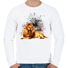 PRINTFASHION LION - Férfi pulóver - Fehér
