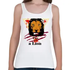 PRINTFASHION Lion - Női atléta - Fehér női trikó