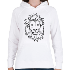 PRINTFASHION lion - Női kapucnis pulóver - Fehér női pulóver, kardigán